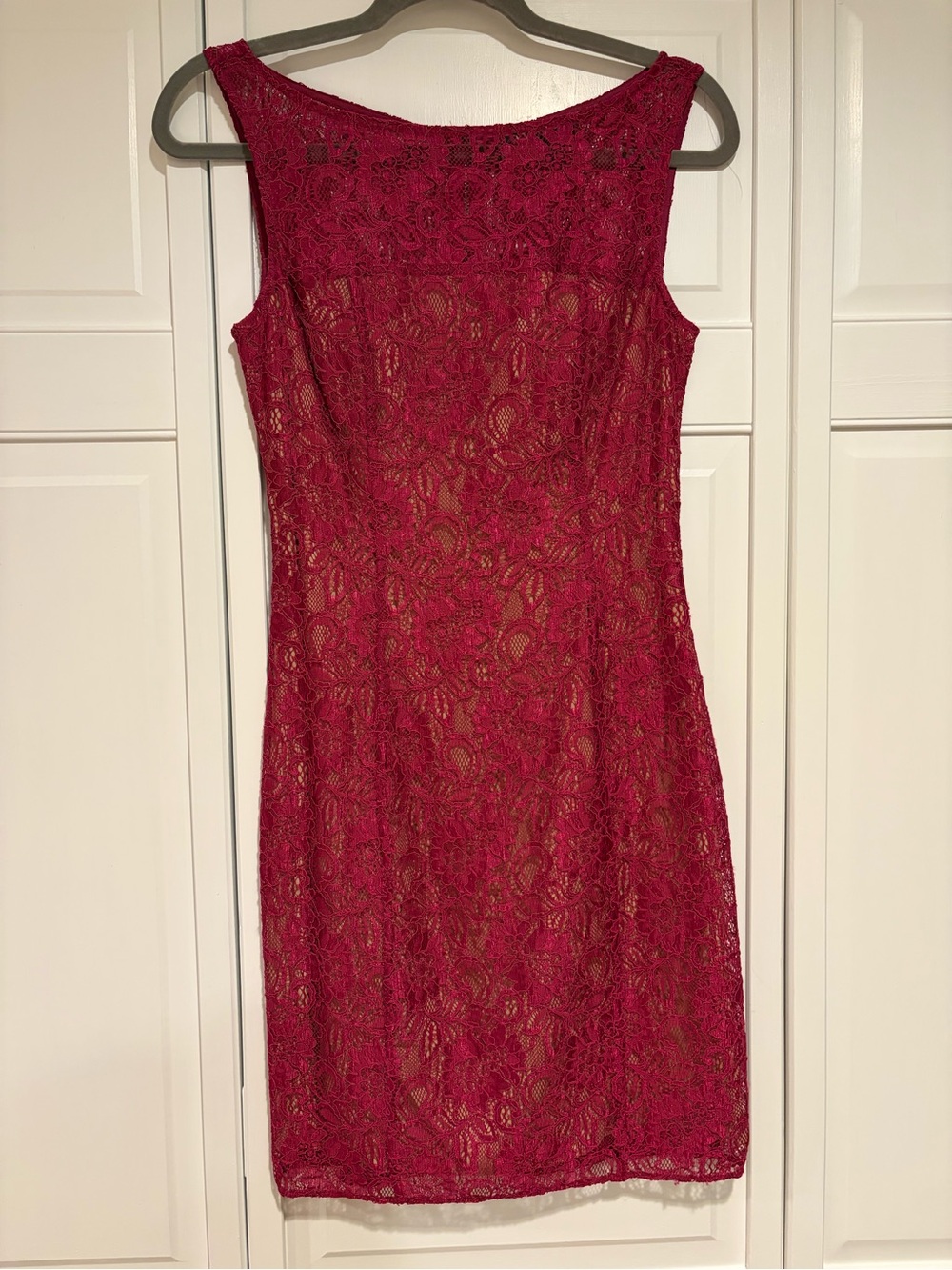 Armani Exchange Burgundy Lace Midi Dress
